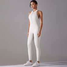 Load image into Gallery viewer, Shaping One Piece Zipper Yoga Clothes One Piece Belly Contracting Close Fitting Hollow Out Cutout Sports Back Shaping Jumpsuit Yoga Pants

