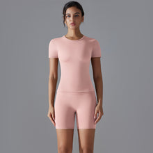 Load image into Gallery viewer, Spring Autumn T Shirt Quick Drying Yoga Clothes Short Sleeve Slim Fit Fitness Blouse Outdoor Running Sports Suit Women
