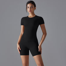 Load image into Gallery viewer, Spring Autumn T Shirt Quick Drying Yoga Clothes Short Sleeve Slim Fit Fitness Blouse Outdoor Running Sports Suit Women
