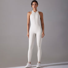 Load image into Gallery viewer, Shaping One Piece Zipper Yoga Clothes One Piece Belly Contracting Close Fitting Hollow Out Cutout Sports Back Shaping Jumpsuit Yoga Pants
