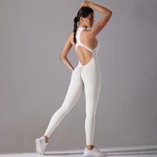 Load image into Gallery viewer, Shaping One Piece Zipper Yoga Clothes One Piece Belly Contracting Close Fitting Hollow Out Cutout Sports Back Shaping Jumpsuit Yoga Pants
