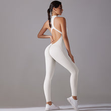 Load image into Gallery viewer, Shaping One Piece Zipper Yoga Clothes One Piece Belly Contracting Close Fitting Hollow Out Cutout Sports Back Shaping Jumpsuit Yoga Pants
