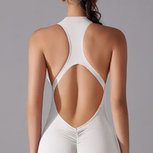 Load image into Gallery viewer, Shaping One Piece Zipper Yoga Clothes One Piece Belly Contracting Close Fitting Hollow Out Cutout Sports Back Shaping Jumpsuit Yoga Pants
