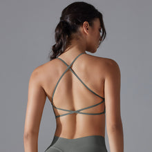 Load image into Gallery viewer, Seamless Knitted Yoga Bra Quick Drying Tight Sports Running Fitness Clothes Sling Cross Beauty Back Yoga Clothes
