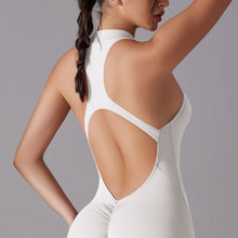 Load image into Gallery viewer, Shaping One Piece Zipper Yoga Clothes One Piece Belly Contracting Close Fitting Hollow Out Cutout Sports Back Shaping Jumpsuit Yoga Pants
