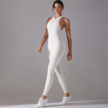 Load image into Gallery viewer, Shaping One Piece Zipper Yoga Clothes One Piece Belly Contracting Close Fitting Hollow Out Cutout Sports Back Shaping Jumpsuit Yoga Pants

