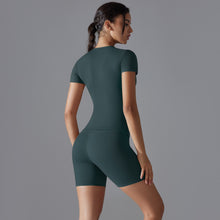 Load image into Gallery viewer, Spring Autumn T Shirt Quick Drying Yoga Clothes Short Sleeve Slim Fit Fitness Blouse Outdoor Running Sports Suit Women
